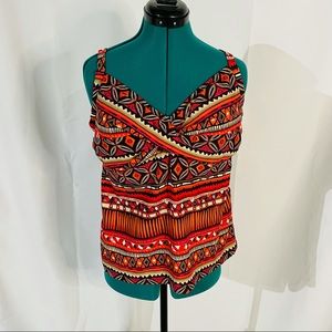 CROFT & BARROW •tankini • Aztec • 18w built in bra